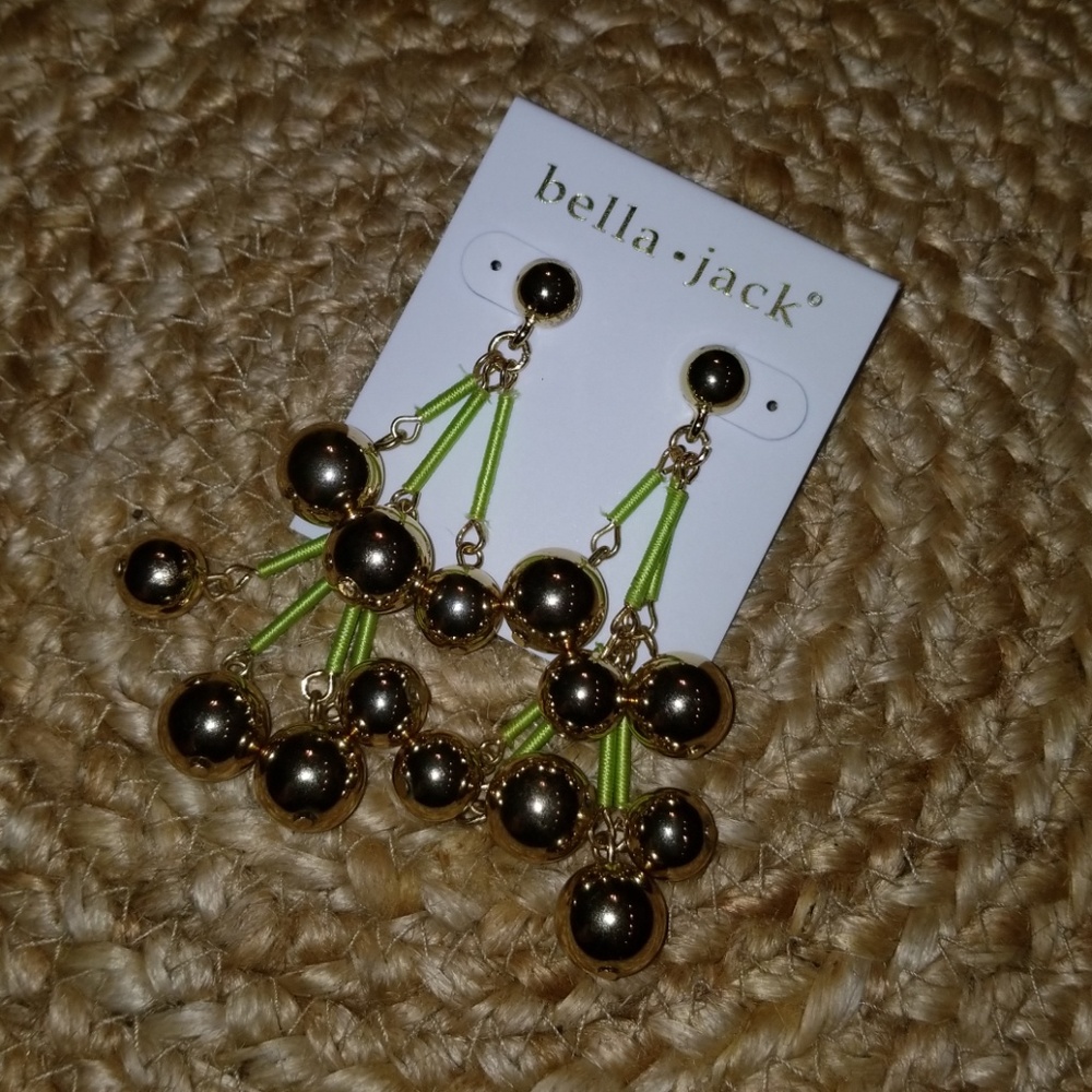 Gold & Green Dangle Earrings | bella + jack